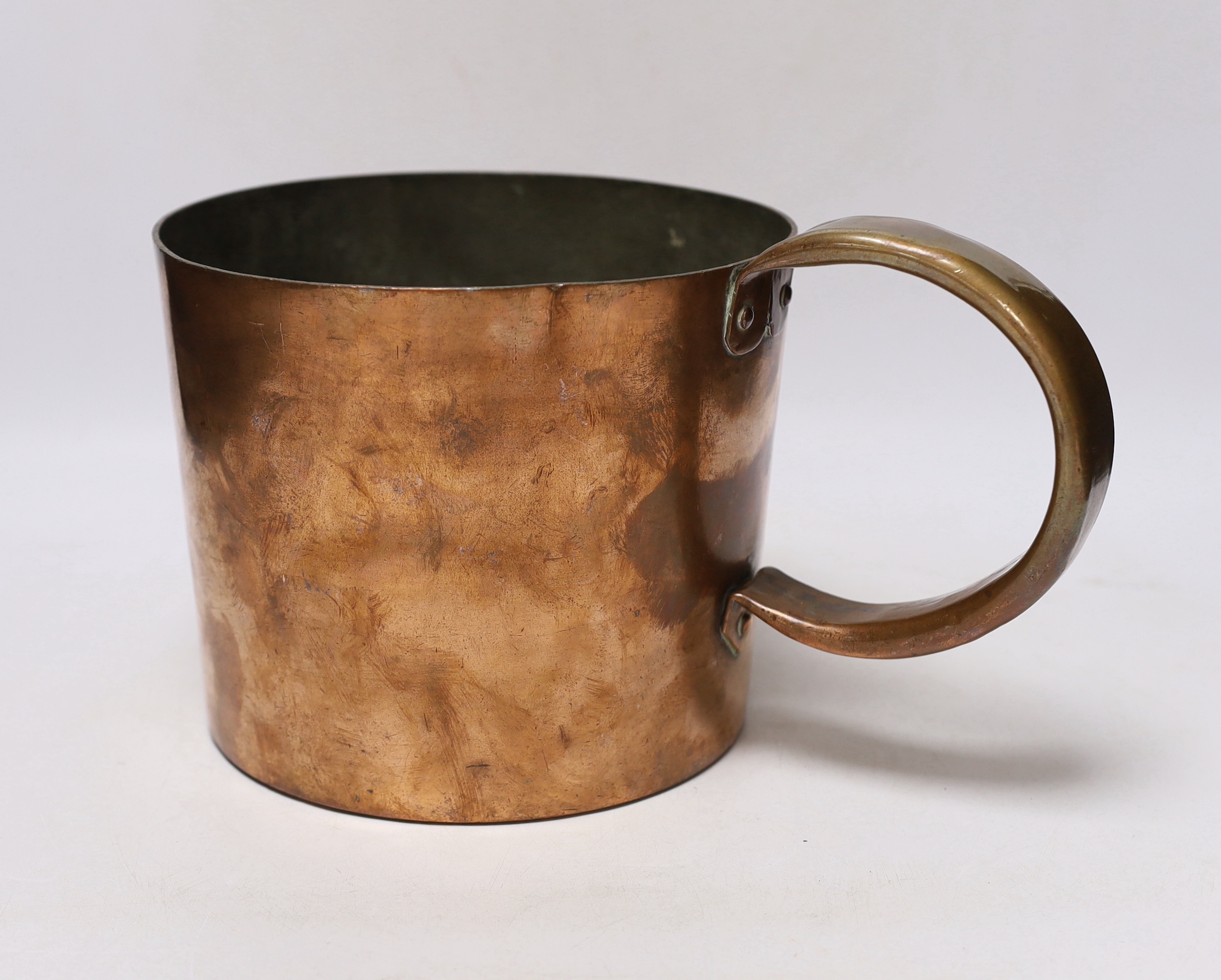 A one gallon Royal Navy rum measure, stamped 1941, handle 18cm high